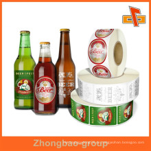 Guangzhou Hersteller Großhandel matt / glänzend Finishing benutzerdefinierte gedruckt Bierflasche wasserdichtes Etikett